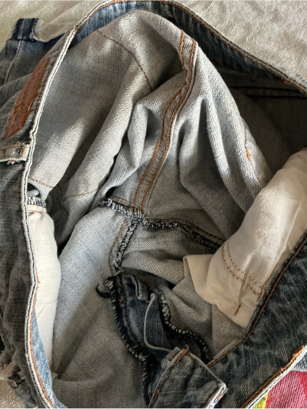 Allen B. By Allen Schwartz Light Blue Denim Jeans with Navy 'B' Patch - Picture 2 of 7